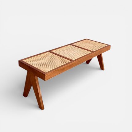 woven rattan bench moroccan furniture wooden benches cane seating