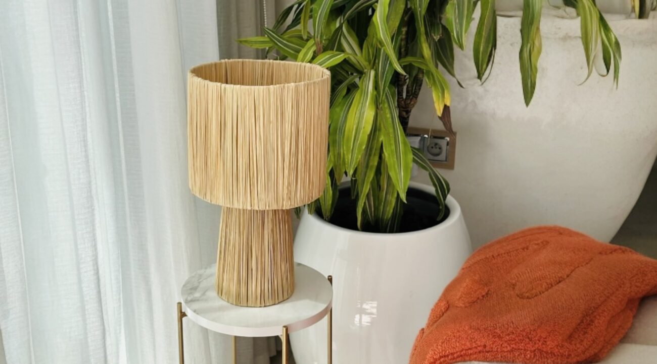 raffia table lamp abat-jour naturelle