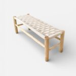 woven bench moroccan furniture wooden benches rope seating